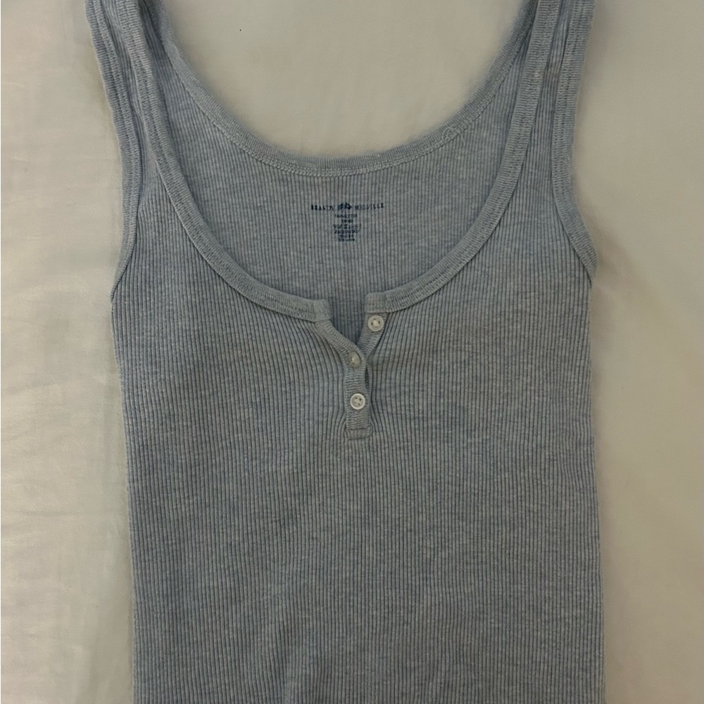 Brandy Melville Light Blue Ribbed Tank Top